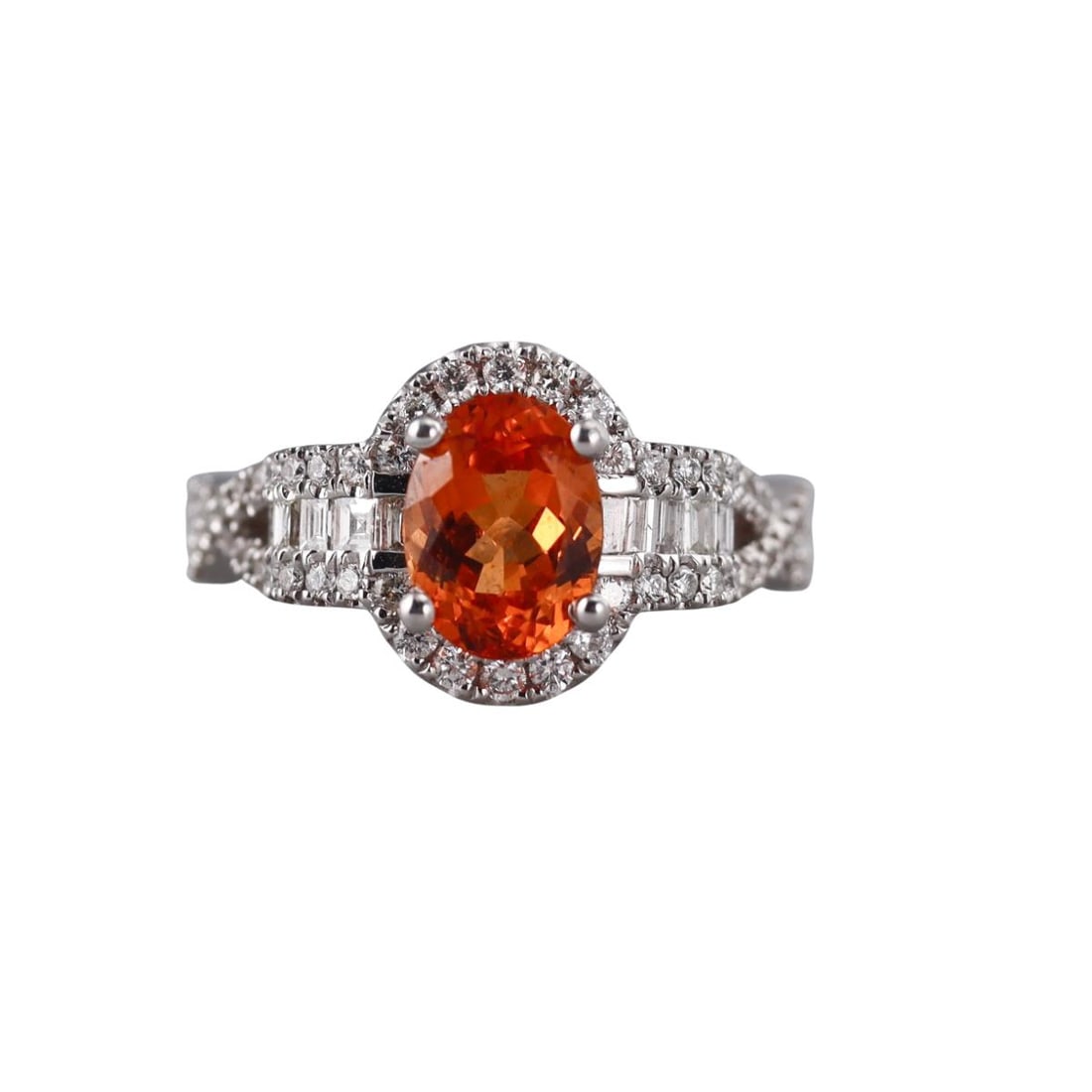 Hakman 18k Gold Diamond 1.83ct Spessartite Garnet Ring (1 of 3)