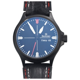 Damasko DA34 Classic Three Hand Black Automatic Day Date Watch