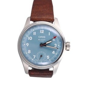 Oris Big Crown Cervo Volante 5 Day Steel Light Blue Dial Watch 0175477414065