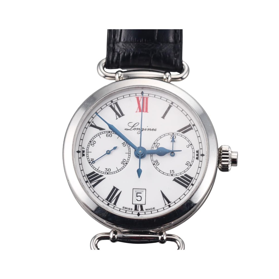 Longines Heritage Limited Edition Chronograph White Dial Watch L27764213: Metal : Stainless Steel Designer : Longines Movement : Automatic - working order. Measurements : Case 40mm, with a Vulcain band. Reference/Model: : Heritage L27764213. Functi