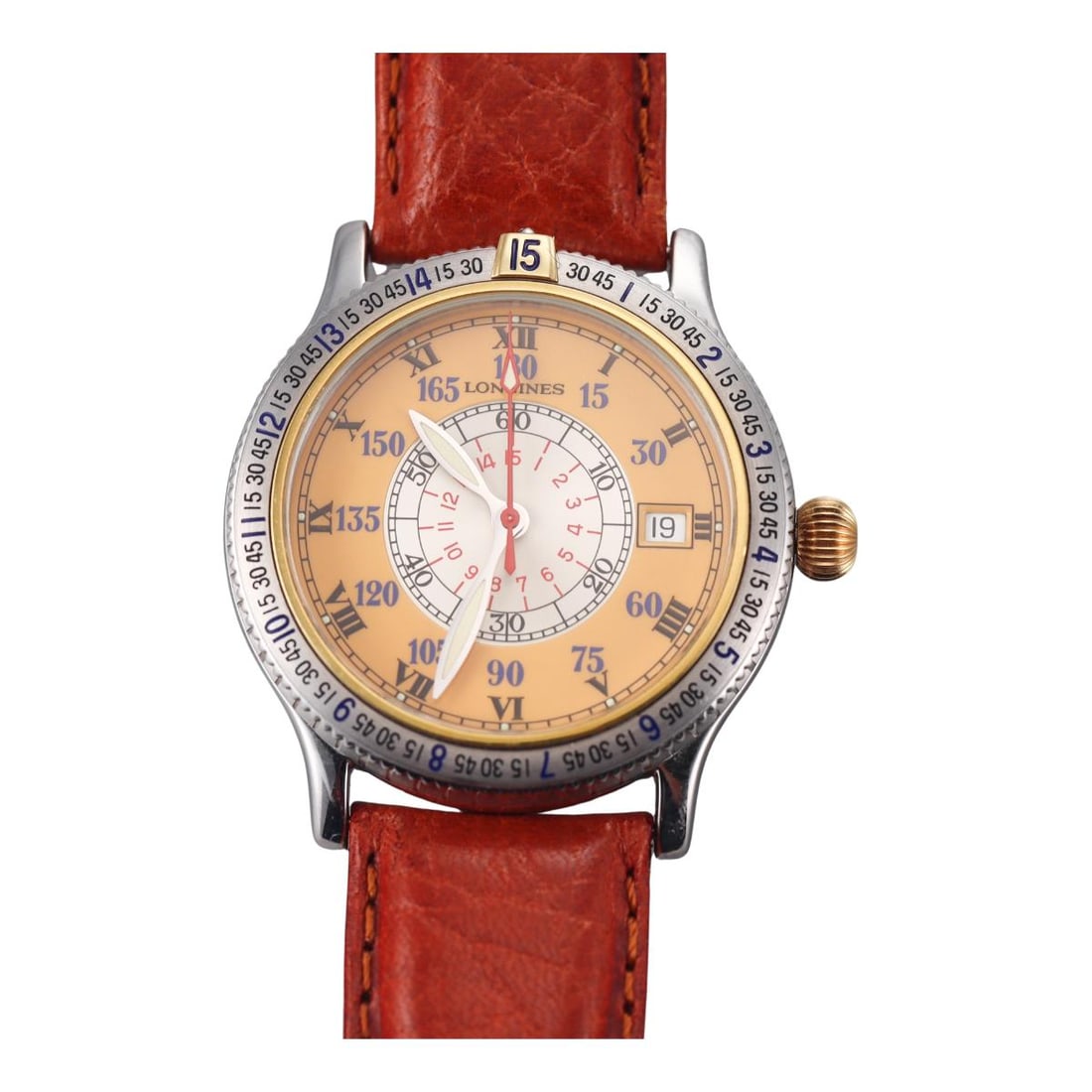 Longines Lindbergh Hour Angle 38mm Automatic Watch L2.617.5.01.2: Metal : Stainless Steel Designer : Longines Movement : Automatic - working order. Measurements : Case 38mm, band and buckle not original. Reference/Model: : L2.617.5.01.2. Fu