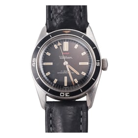 Rare Waltham Blancpain Bathyscaphe 1960s Dive Watch
