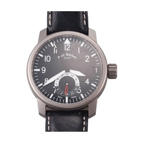 Paul Gerber Pilot Black Dial Titanium Watch 420-215