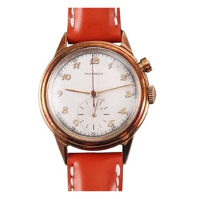 Movado 14k Gold Single Button Chronograph Manual Wind Watch