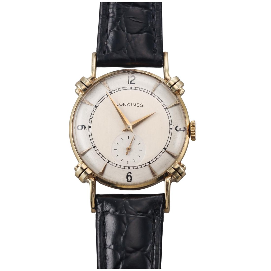 Longines Vintage 14k Gold Manual Wind Watch cal. 8LN: Metal : 14k Yellow Gold Designer : Longines Movement : Manual wind - working order, cal. 8LN. Movement # 7242051. Measurements : Case 29mm, band and buckle not original. Triple signed. Refere