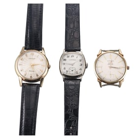 Longines Vintage Admiral Gold Filled Steel Watch Lot of 3