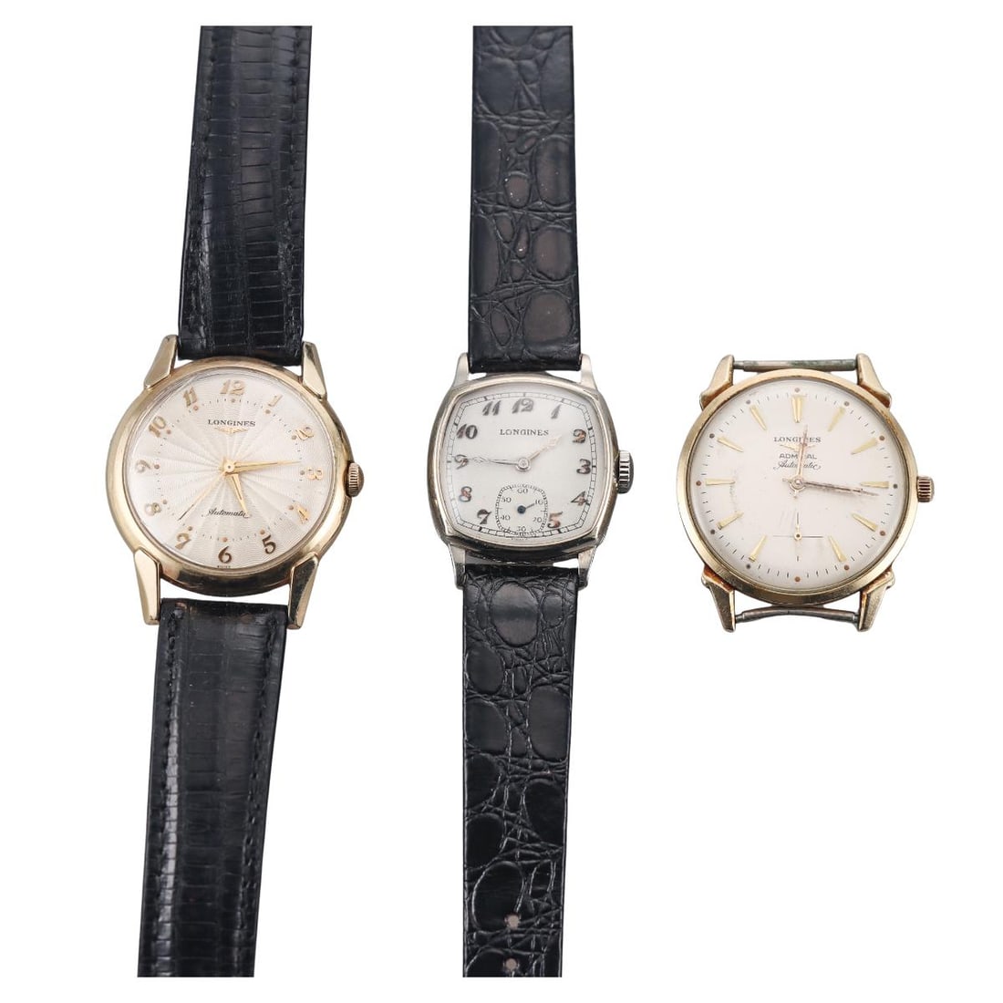 Longines Vintage Admiral Gold Filled Steel Watch Lot of 3 (1 of 3)