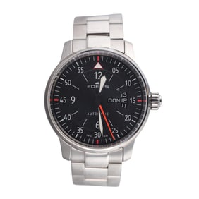 Fortis Aviatis Cockpit Day Date Automatic Black Dial Watch 704.21.158 / 1323