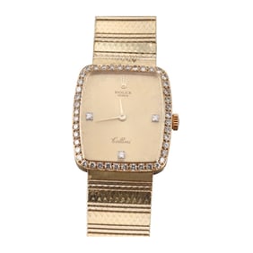 1980's Rolex Cellini 18k Gold Diamond Manual Wind Watch 4080