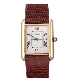 Cartier Tank Date Vermeil Quartz Watch 2413