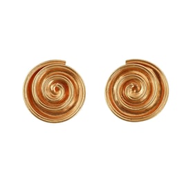 Lalaounis Greece 18k Gold Swirl Earrings