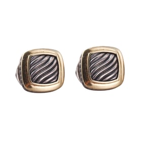 David Yurman Albion Sterling Silver Gold Classic Earrings