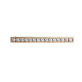 Tiffany & Co 18k Gold Diamond Bar Brooch Pin