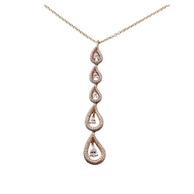 Bucherer Gold 2.26ctw Diamond Long Drop Pendant Necklace