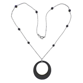 Bucherer Gold Wood Pendant Necklace