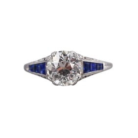 GIA 2.01ct I VS1 Old European Diamond Platinum Engagement Ring