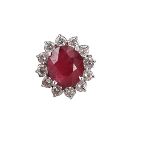 14k Gold 5.15ct Ruby Diamond Ring