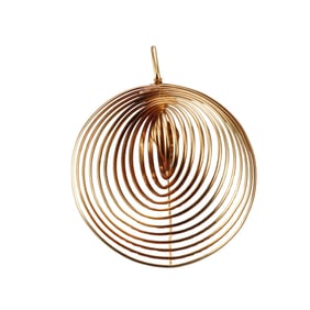 Italian 1970s 18k Gold Modernist Large Optical Illusion Pendant