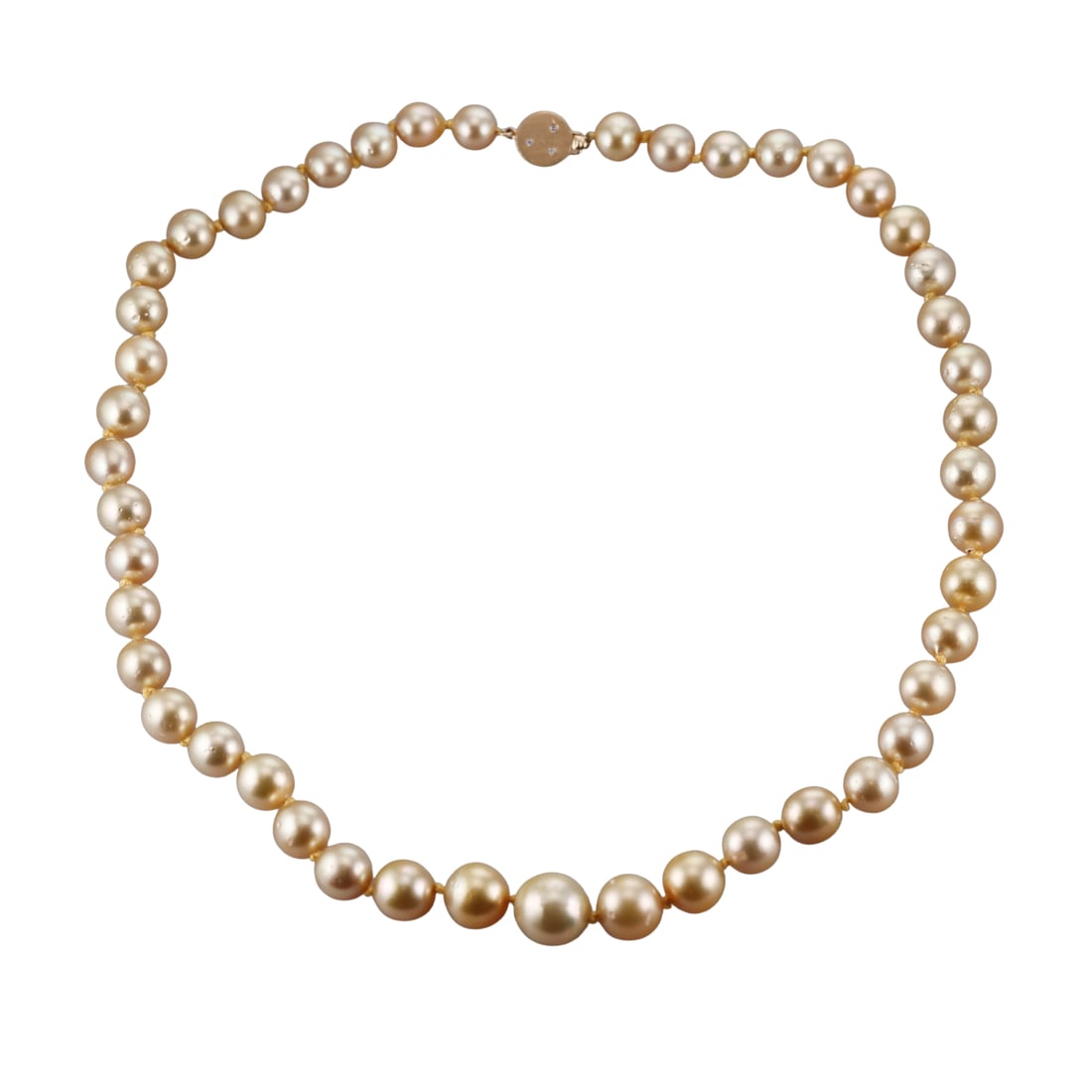 14k Gold Golden Pearl Diamond Necklace (1 of 4)