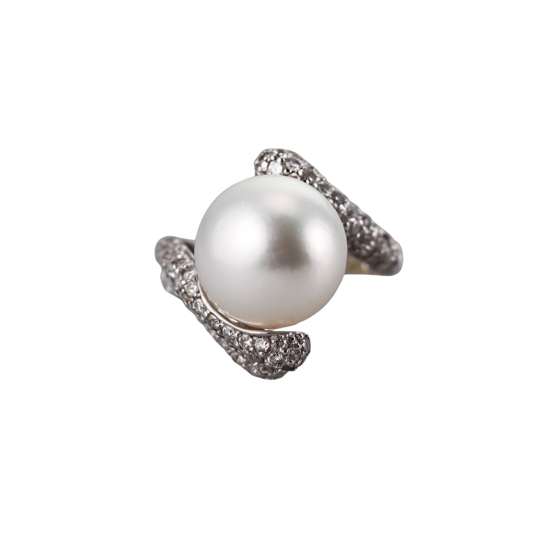 18k Gold 12mm South Sea Pearl Diamond Ring (1 of 4)