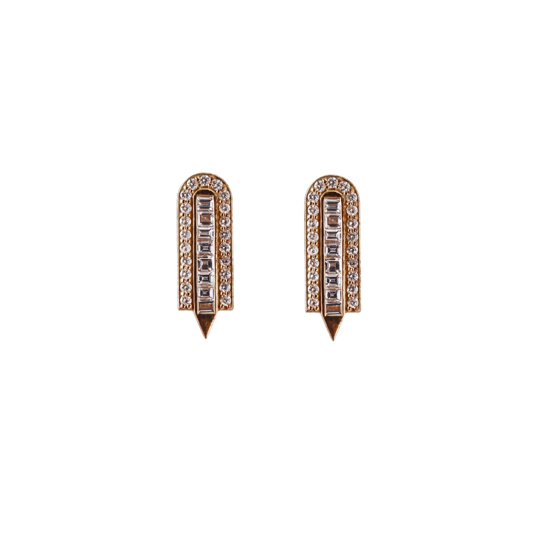 Deborah Pagani 18k Gold Diamond Stud Earrings: Metal : 18k Yellow Gold Designer : Deborah Pagani Gemstone : Diamonds approx. 1.14ctw. Measurements : Earrings are 18mm x 6mm. Marked: : DP, 18k. Weight: : 3.8 grams
