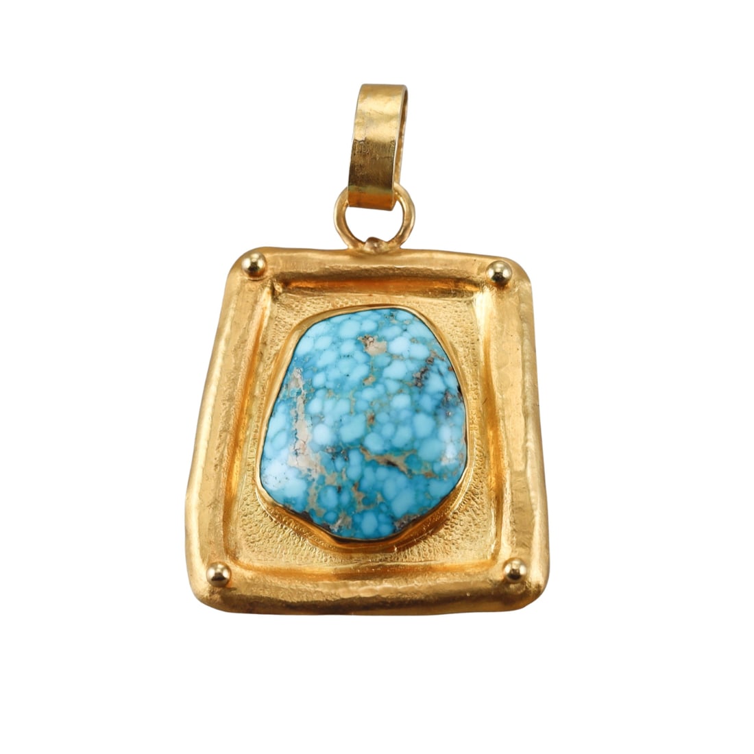 Dimitri 22k Gold Turquoise Pendant (1 of 3)