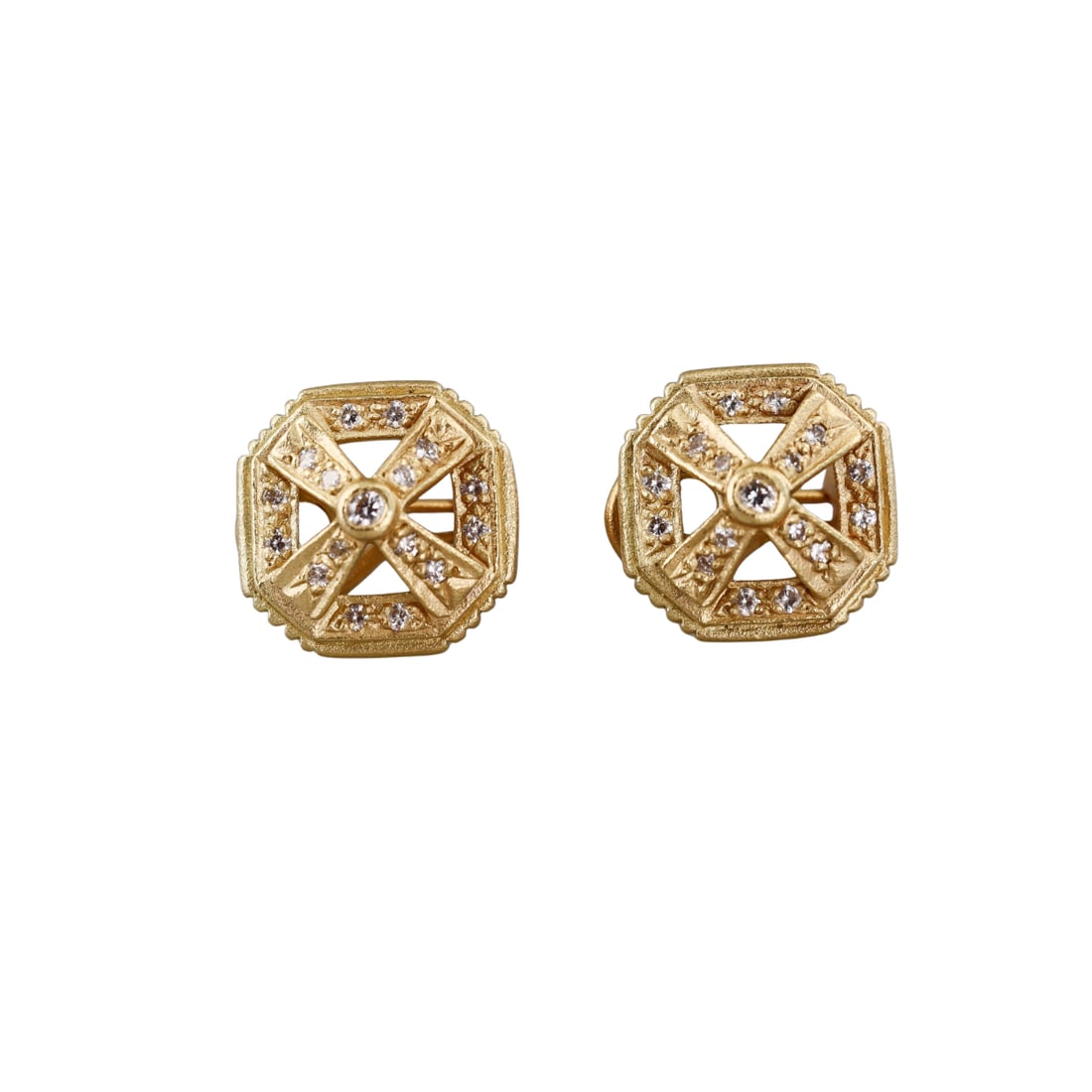Doris Panos 18k Gold Diamond Earrings (1 of 4)