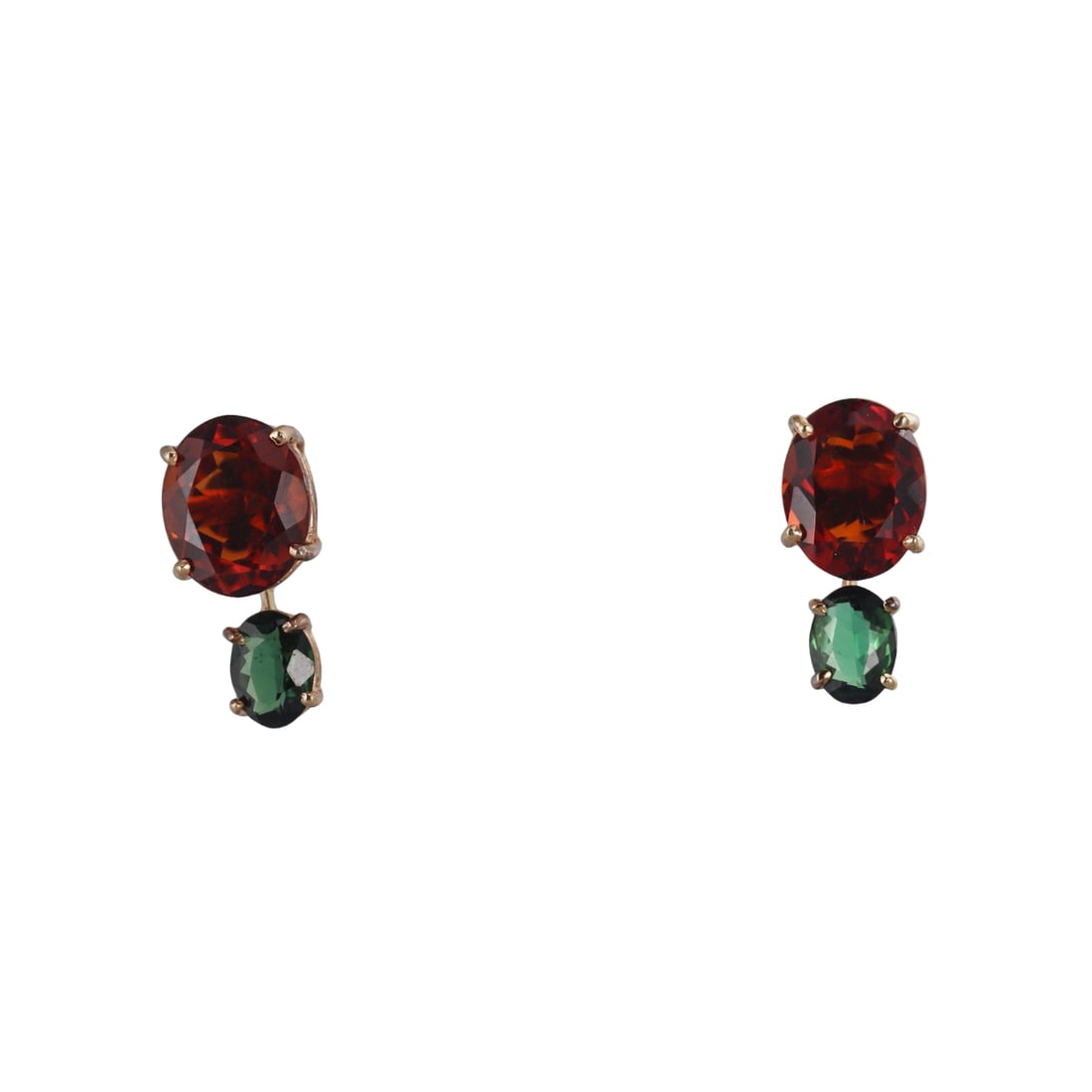 14k Gold Madeira Citrine Green Tourmaline Earrings: Metal : 14k Yellow Gold Designer : Not Signed Gemstone : Madeira citrine, Green tourmaline. Measurements : Earrings are 21mm x 10mm. Marked: : 14k. Weight: : 6.1 grams <