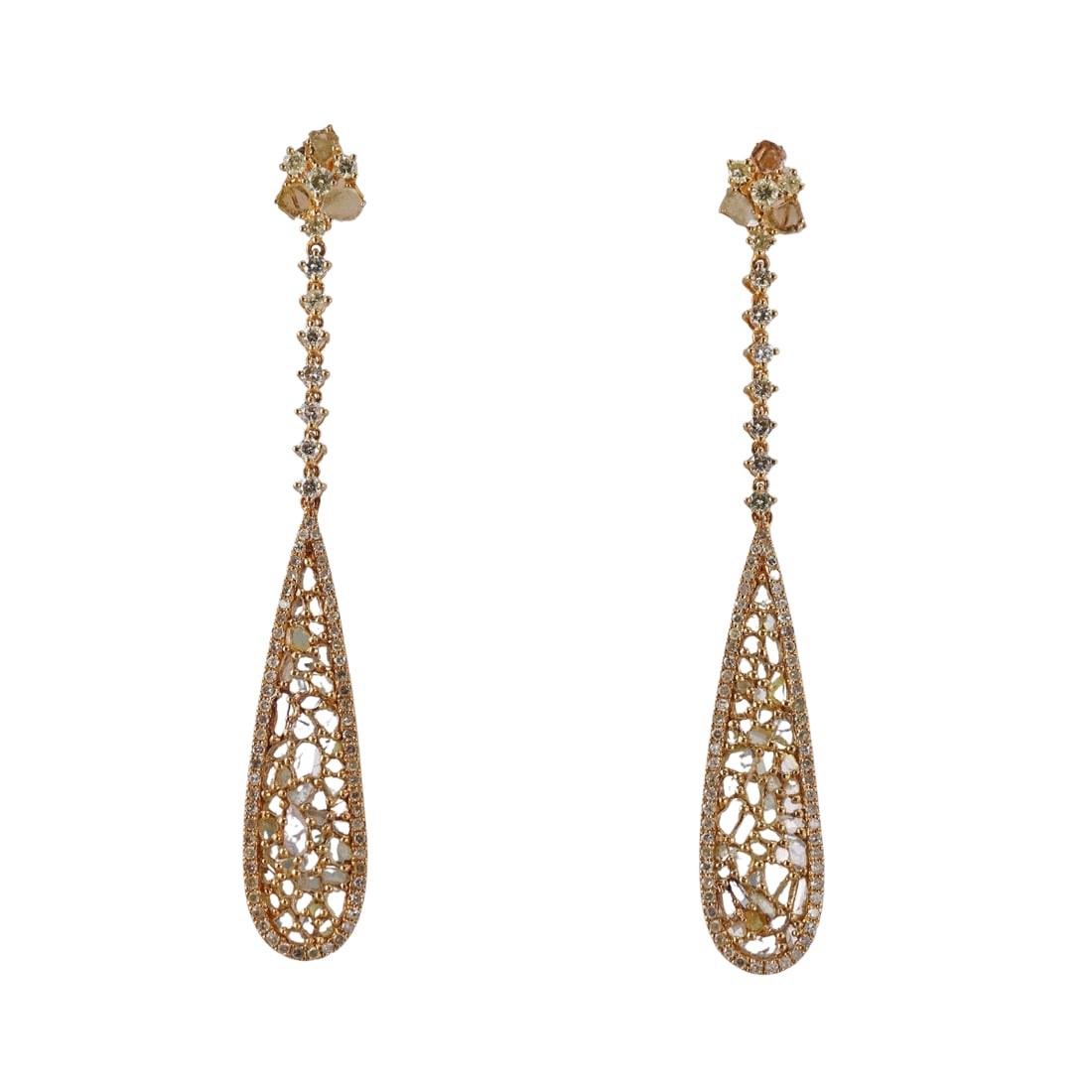 Payal Shah 18k Gold Diamond Slice Drop Earrings (1 of 5)