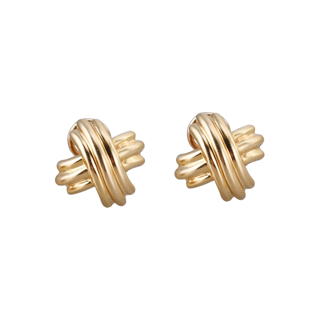 Tiffany & Co Classic 18k Gold X Earrings (1 of 4)