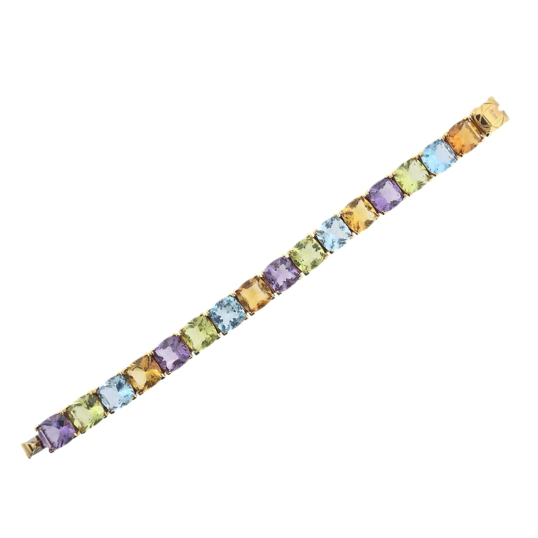 Asprey Multi Color Gemstone 18k Gold Bracelet (1 of 5)