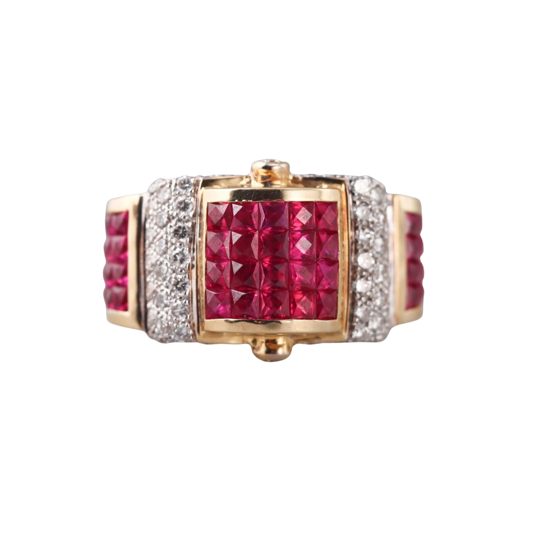 18k Gold Diamond Ruby Ring (1 of 4)