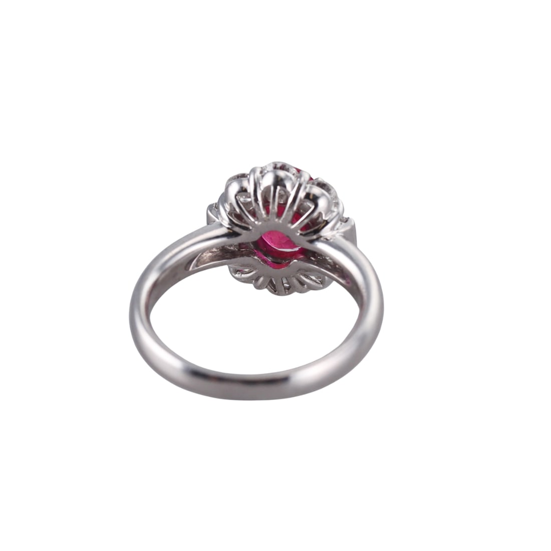 1.52ct Ruby Diamond Platinum Cluster Ring - 3