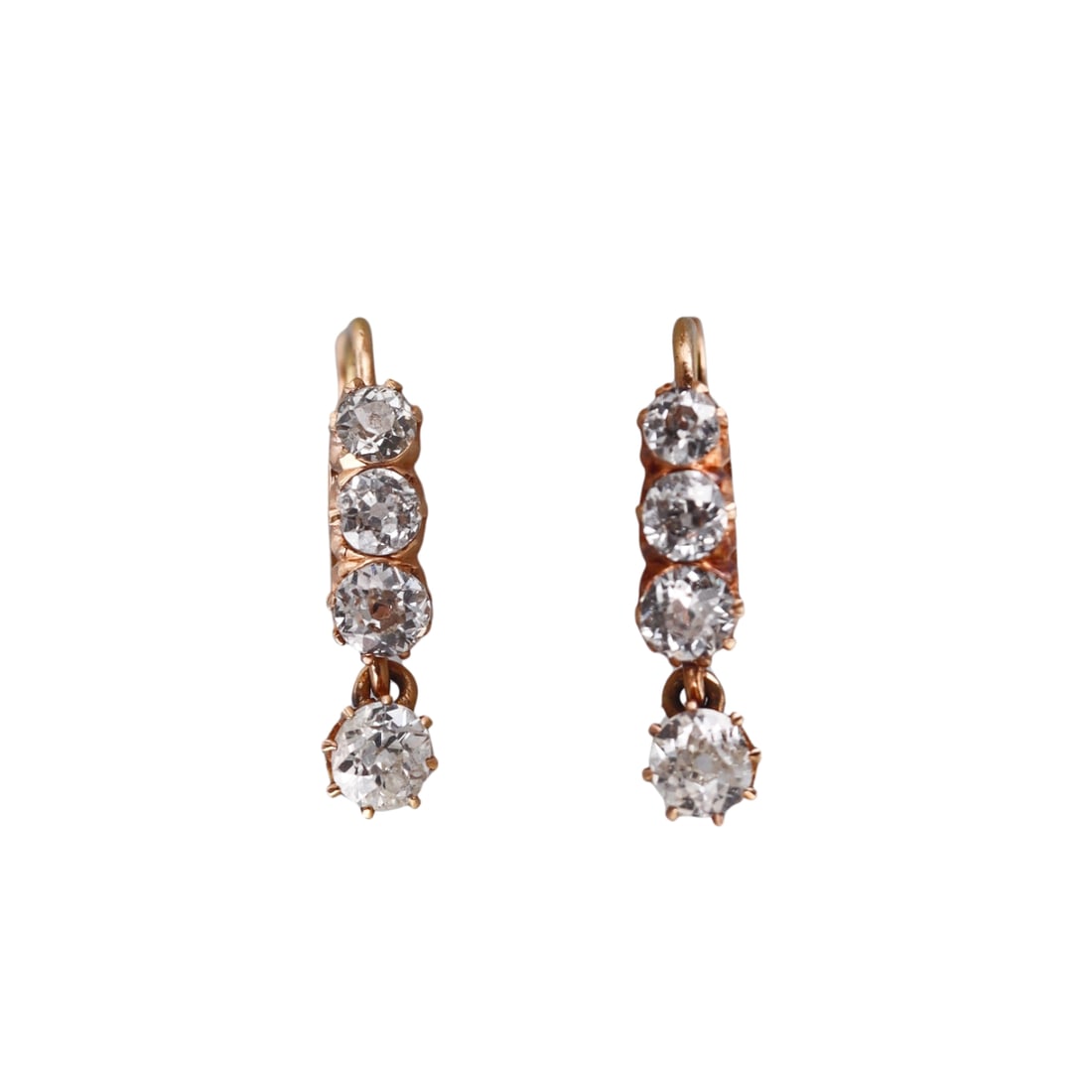 Antique 1.20ctw Old Mine Cut Diamond Earrings (1 of 5)