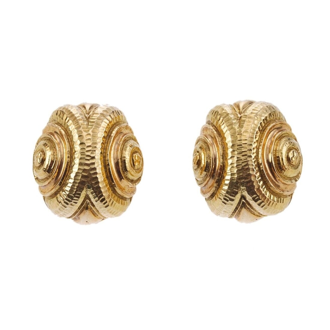 David Webb Swirl Motif 18k Gold Earrings (1 of 3)