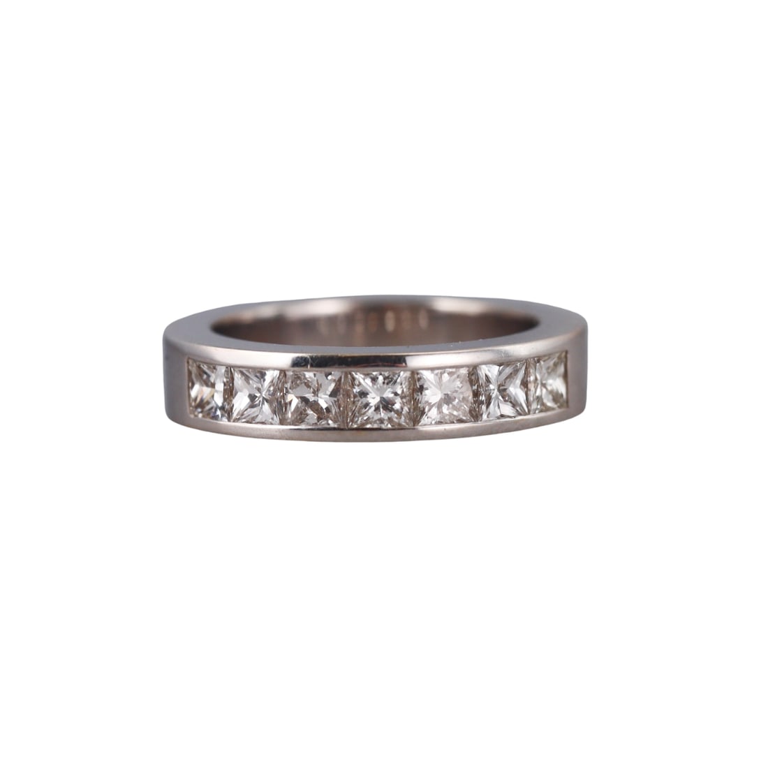 18k Gold Diamond Wedding Band Ring: Metal : 18k Gold Designer : Not Signed Gemstone : Princess cut diamonds approx. 1.75ctw G-H/VS Measurements : Ring size 6, band is 4.5mm Marked: : 750 Weight: : 7.9 grams 