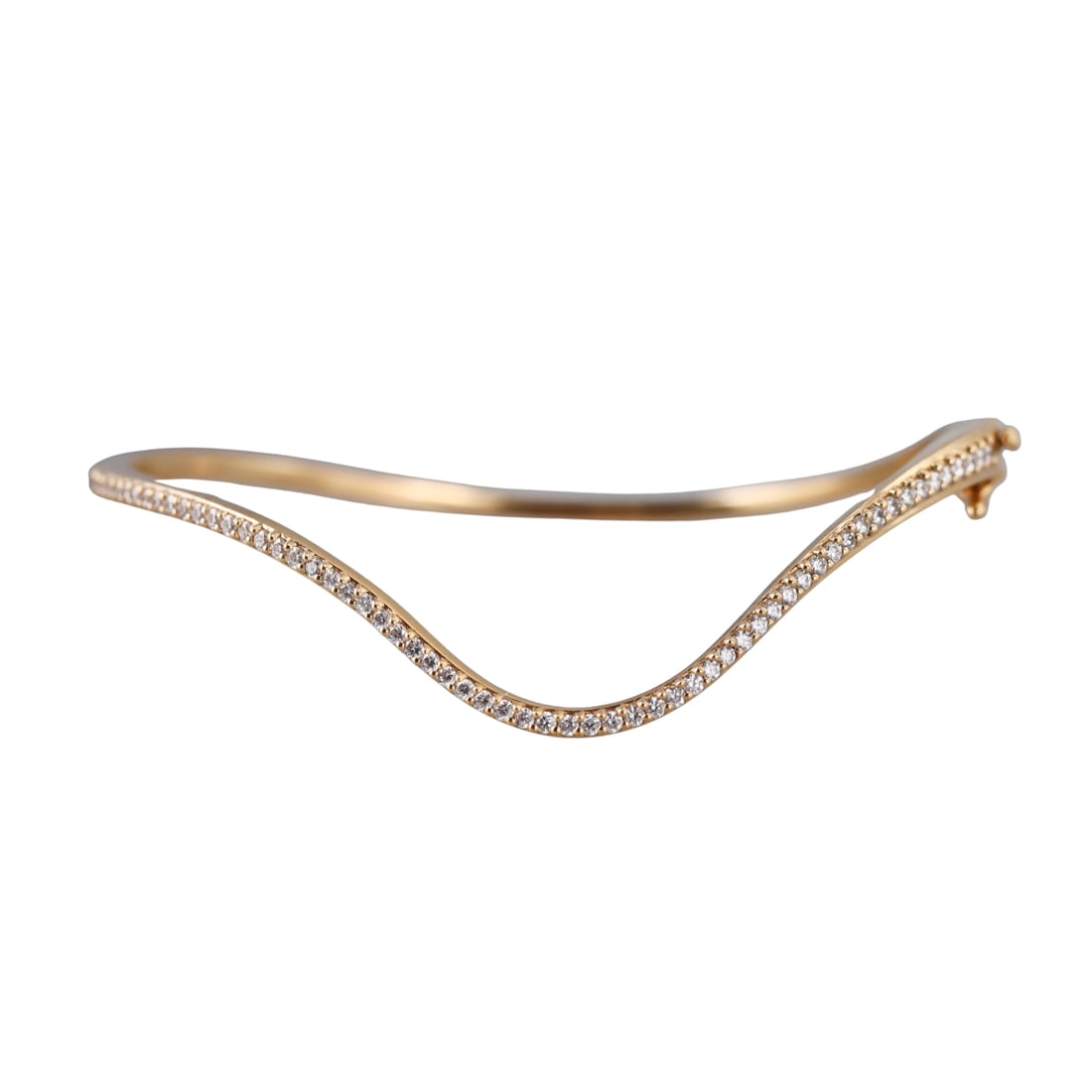 Paige Novick 18k Gold Diamond Wave Bangle Bracelet (1 of 6)