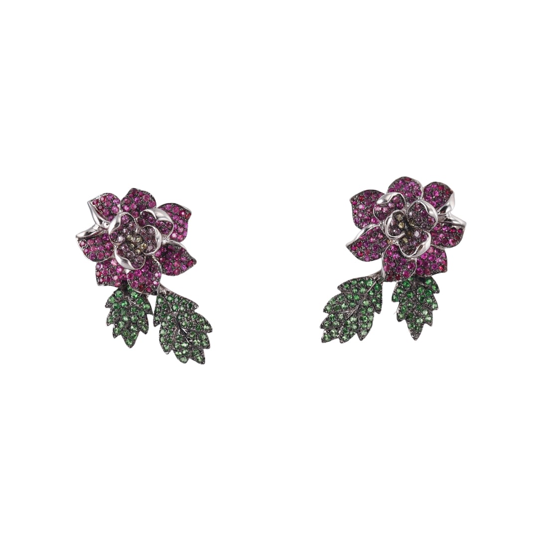 Colette Jewelry Stella Pink Sapphire Tsavorite 18k Gold Earrings (1 of 4)