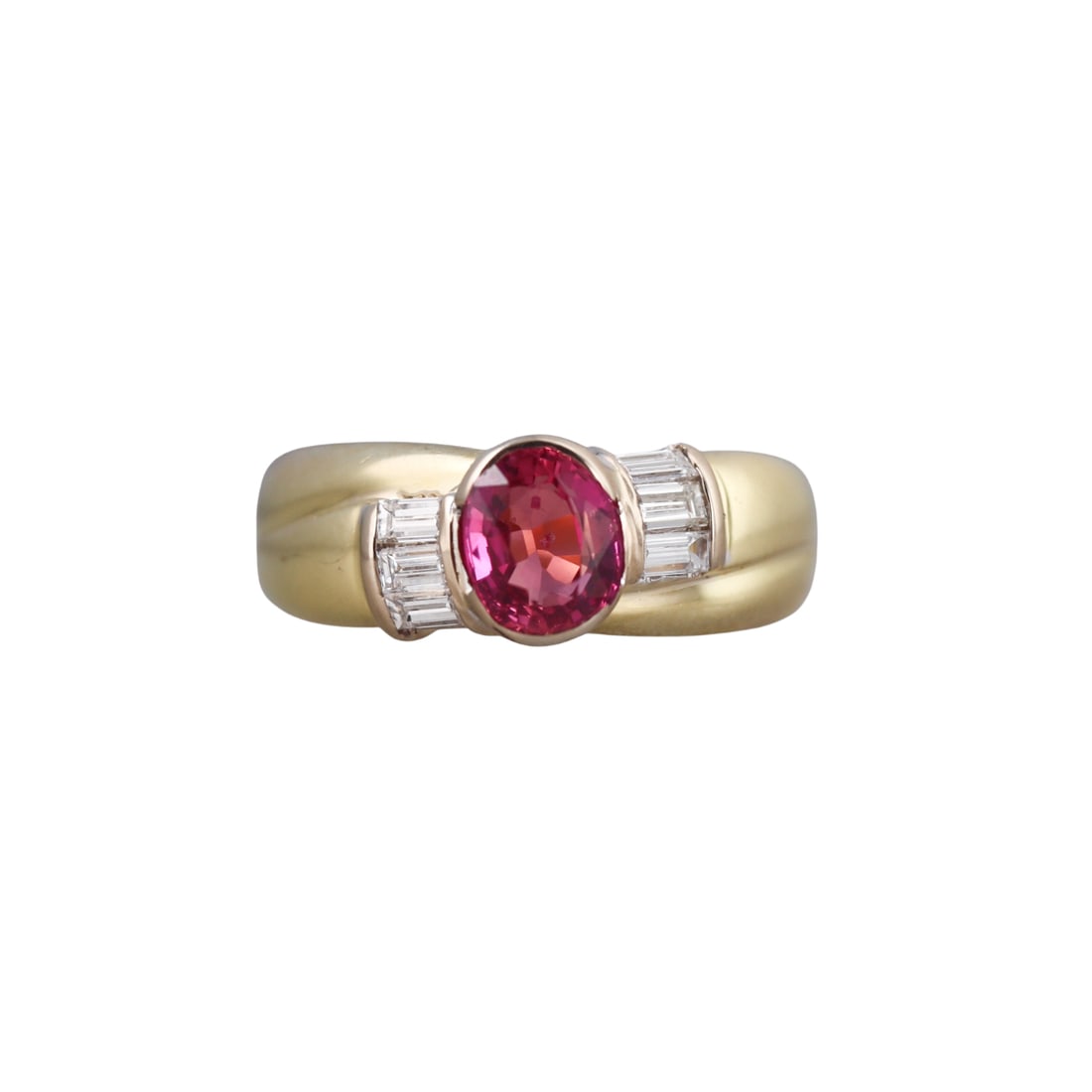 18k Gold Diamond Pink Sapphire Ring (1 of 4)