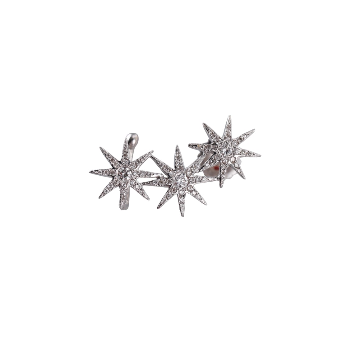 Colette Jewelry 18k Gold Diamond Star Ear Climber Cuff Earrings: Metal : 18k White Gold Designer : Colette Jewelry Gemstone : Diamonds approx. 0.15ctw. Measurements : Cuff is 26mm x 10mm. Marked: : 18k on the back. Weight: : 1.9