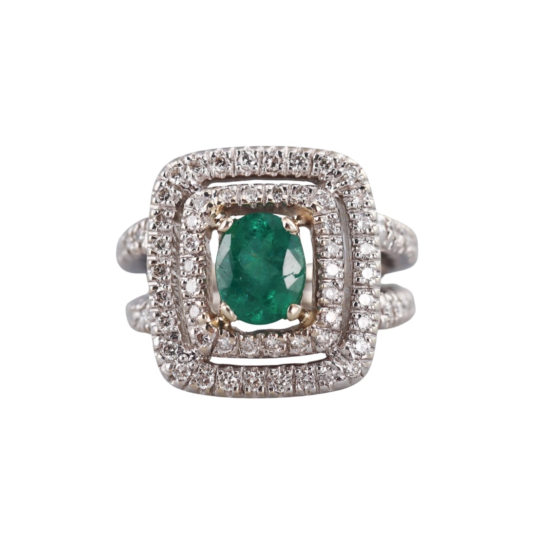 18k Gold Diamond Emerald Ring (1 of 4)