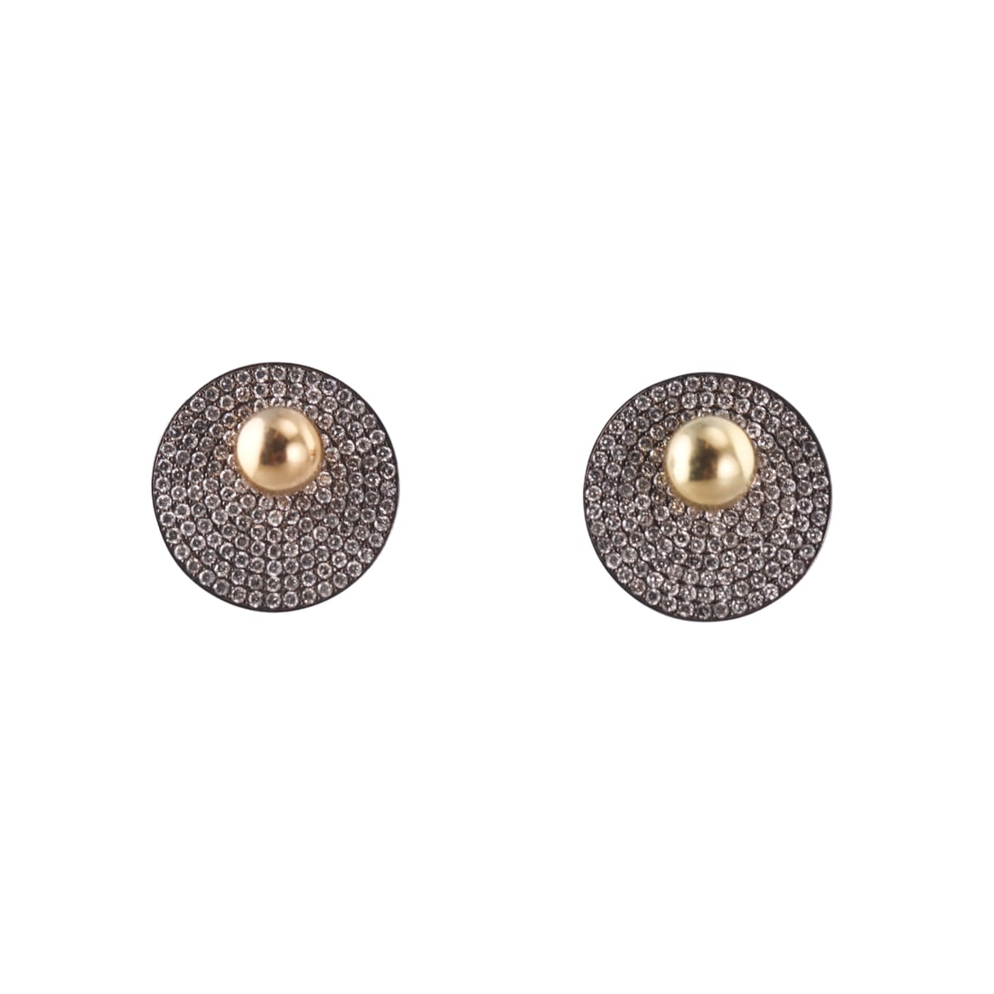 Spinelli Kilcollin 18k Gold Silver Pave Diamond Disc Earrings (1 of 3)