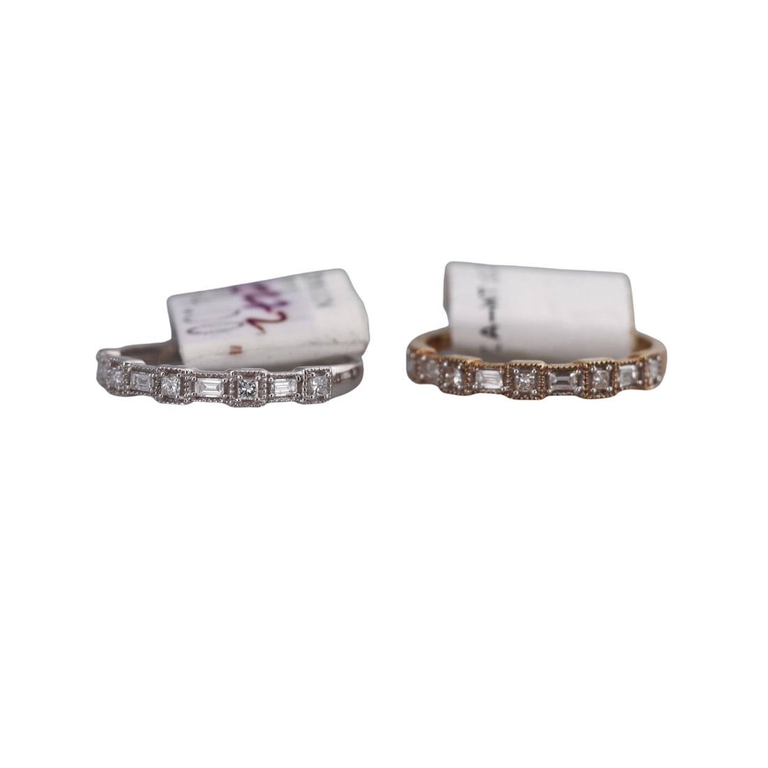 Kallati Gold Diamond Wedding Half Band Ring Lot of 2 (1 of 2)