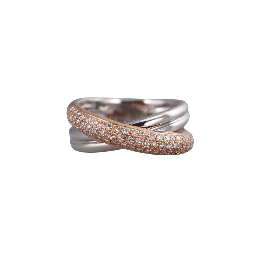 18k Gold Diamond Crossover Ring (1 of 3)