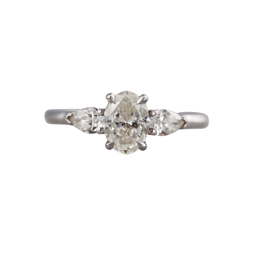GIA 0.90ct J Si2 Oval Diamond Platinum Engagement Ring (1 of 4)