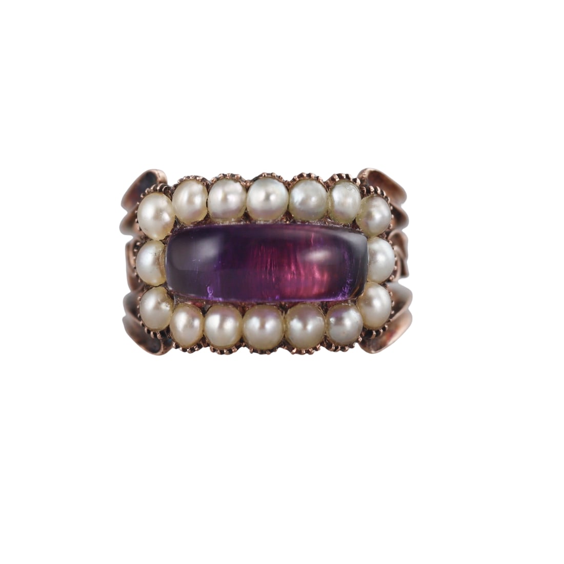Antique Victorian 14k Gold Amethyst Pearl Ring (1 of 4)