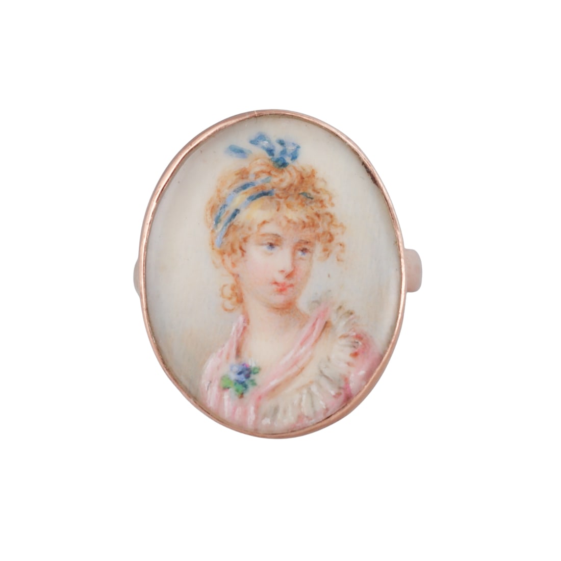 Antique English 9k Gold Miniature Portrait Ring: Metal : 9k Gold Designer : Not Signed Gemstone : n/a Measurements : Ring size 7 1/2, top is 24mm x 20mm Marked: : 9ct Hallmarks 9 .375 Weight: : 4.5 grams Conditi