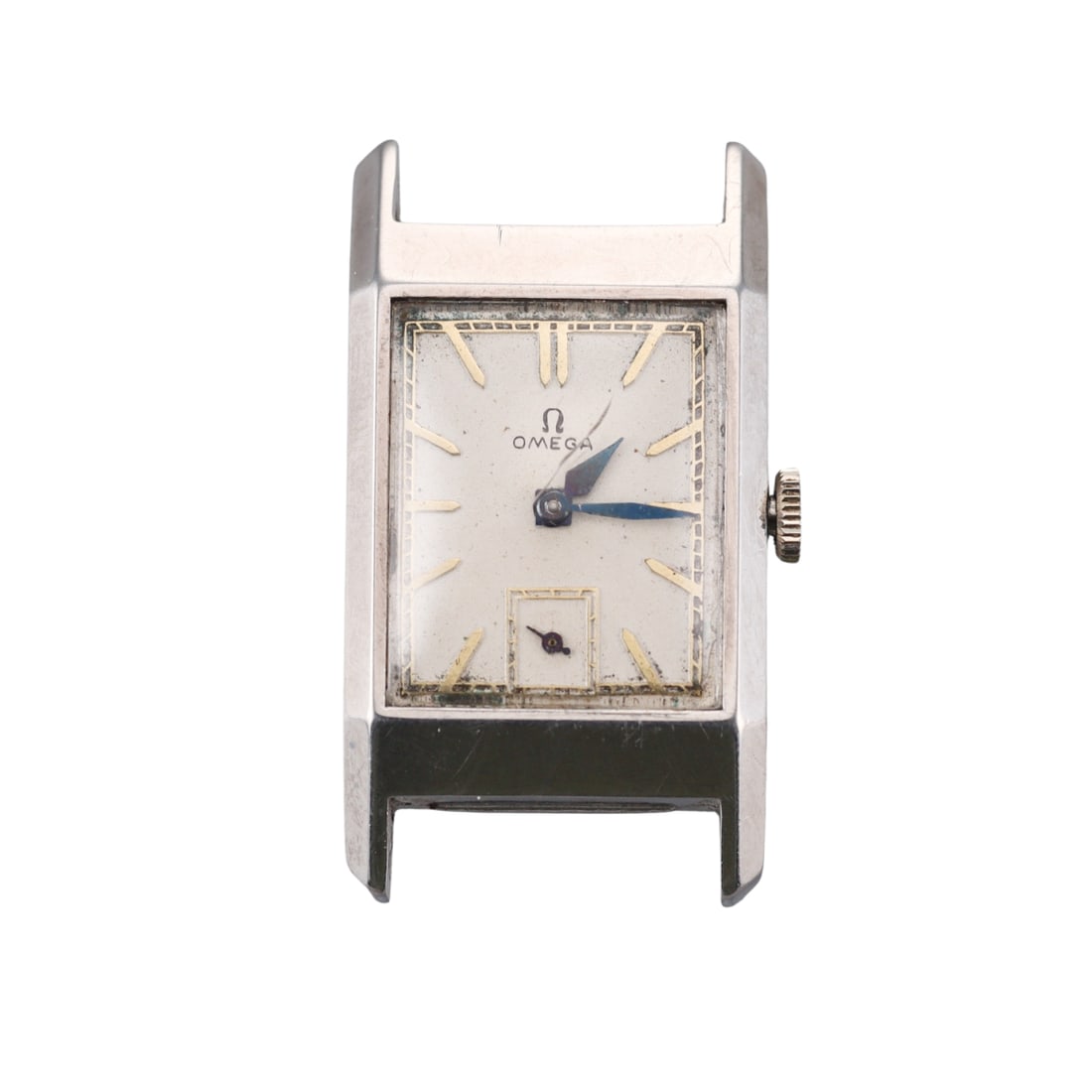 Omega Vintage Stainless Steel Manual Wind Watch: Metal : Stainless Steel Designer : Omega Movement : Manual wind - working order. Measurements : Case 22mm x 40mm. Reference/Model: : n/a. Functions : Hours, Minutes, Secon