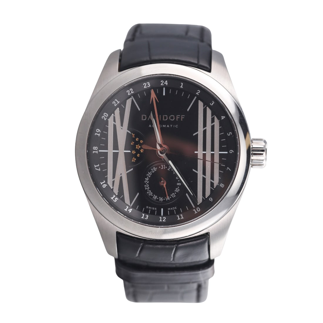 Davidoff Velocity GMT Moonphase Automatic Steel Watch 21136 (1 of 5)