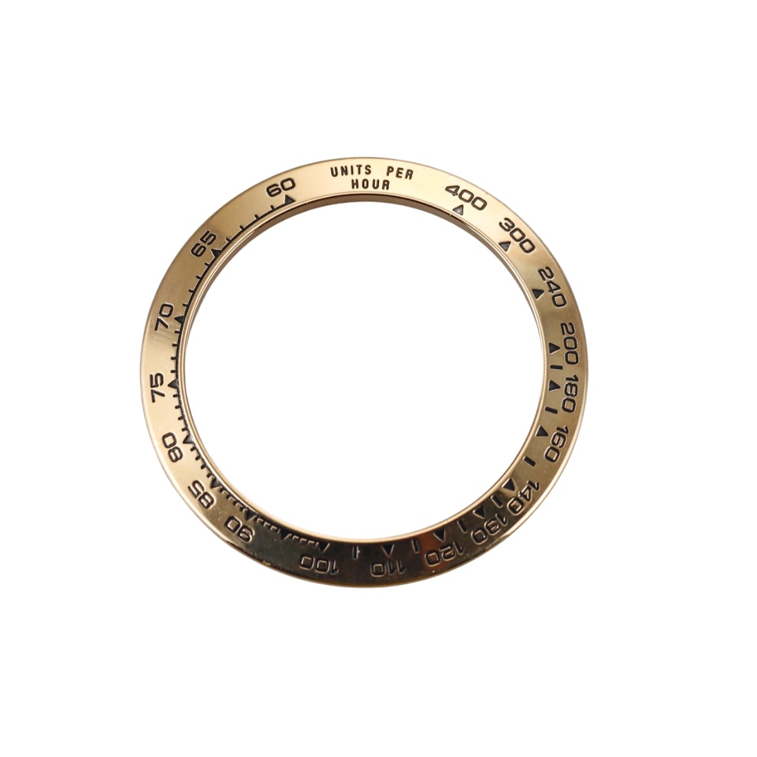 Rolex Daytona Gold Bezel Insert: Metal : Gold Designer : Rolex Measurements : Insert is 38mm. Reference/Model: : n/a